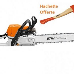 Tronçonneuse Stihl MS 400 C-M avec 2 chaînes d&rsquo;origine + hachette de bûcheron